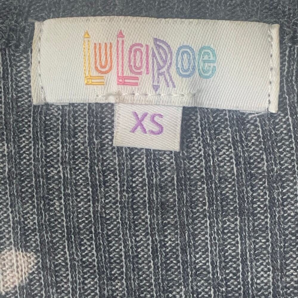 LuLaRoe Gray Floral Ribbed Duster Size XS - Picture 6 of 9
